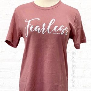 NWT- Fearless -scripture- Joshua 1:9 Mauve Sz. S